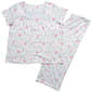 Womens Laura Ashley Short Sleeve Floral Pintucked Henley Capri P - image 1