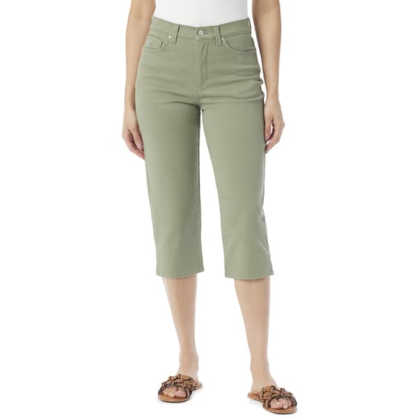 Petite Gloria Vanderbilt Solid Amanda Capri Pants with Slit - image 