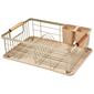 Gourmet Kitchen Dish Rack w/ Acacia Handles - Cream - image 1