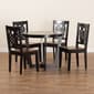 Baxton Studio Salida 2-Tone Dark/Walnut Brown Wood 5pc Dining Set - image 8