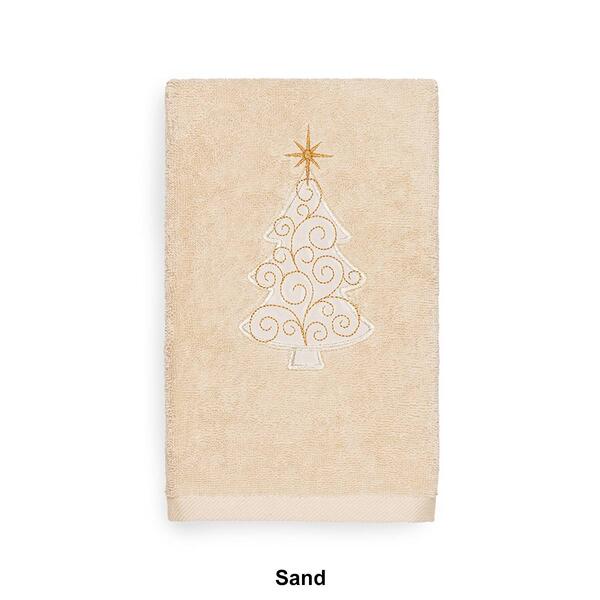 Linum Home Textiles Christmas Scroll Tree Hand Towel