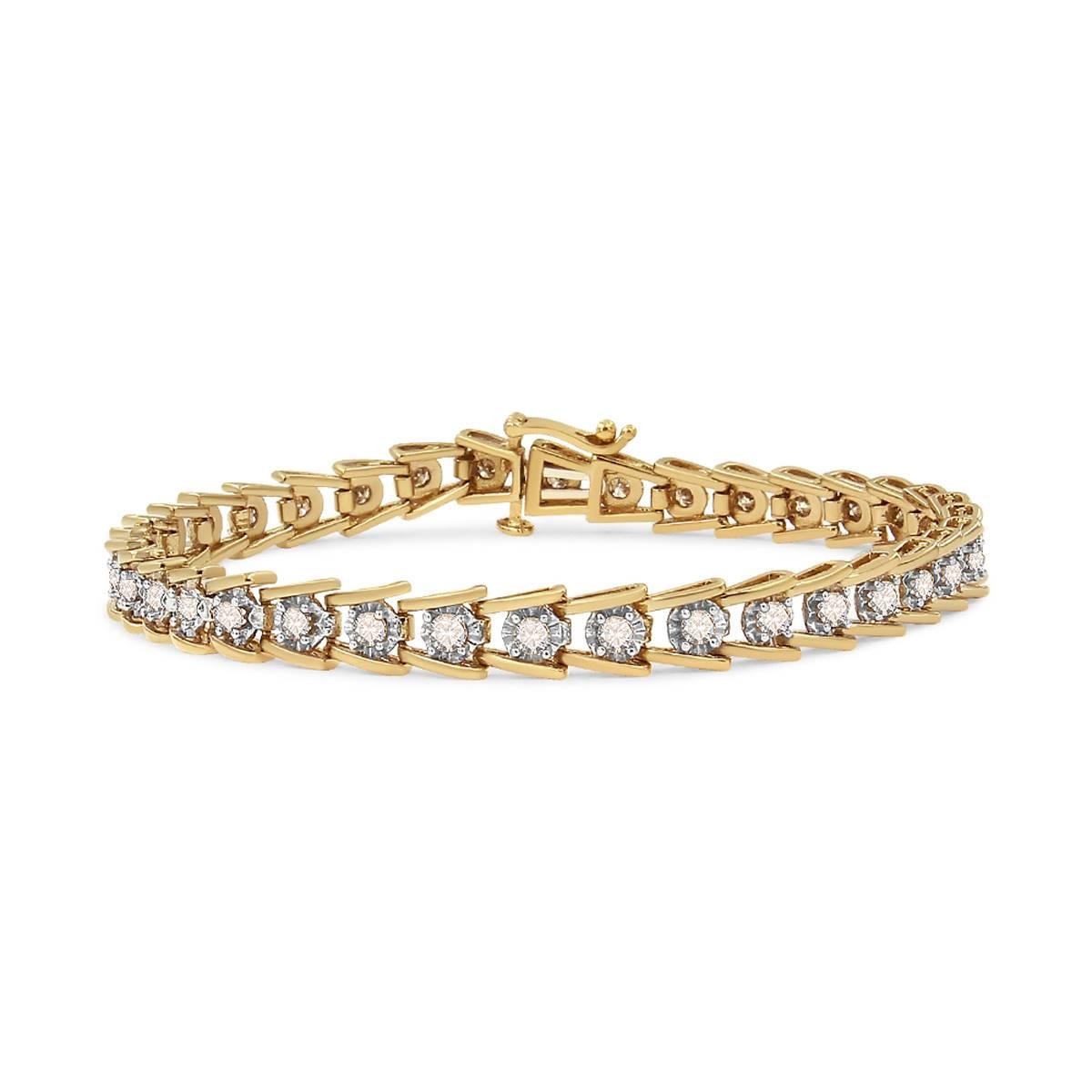 Haus of Brilliance 2.0ctw. Diamond Wave Link Bracelet