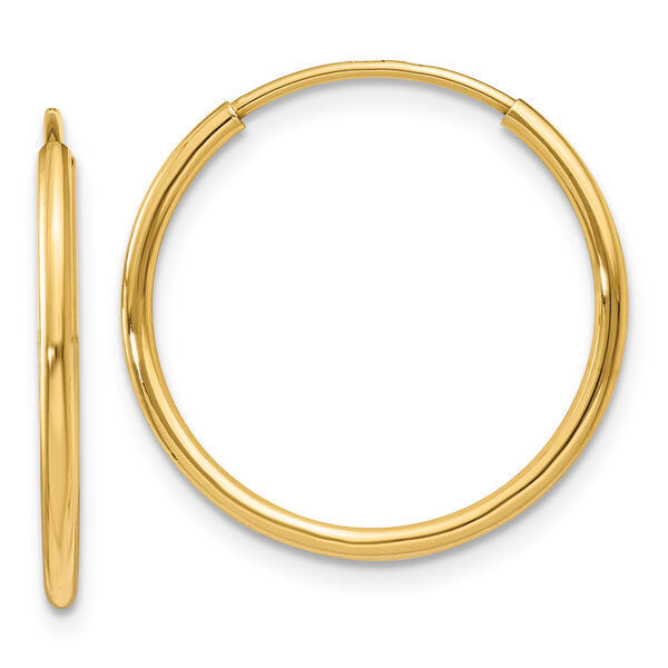 Gold Classics&#40;tm&#41; 14kt. 17mm Gold Endless Hoop Earrings - image 