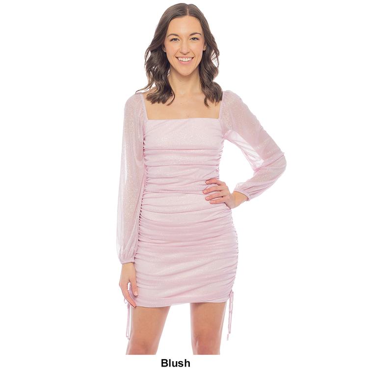 Juniors Jump Glitter Ball Mesh Sheath Dress