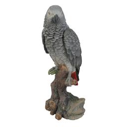 Hi-Line Gift Gabon Parrot On Stump Garden Statue