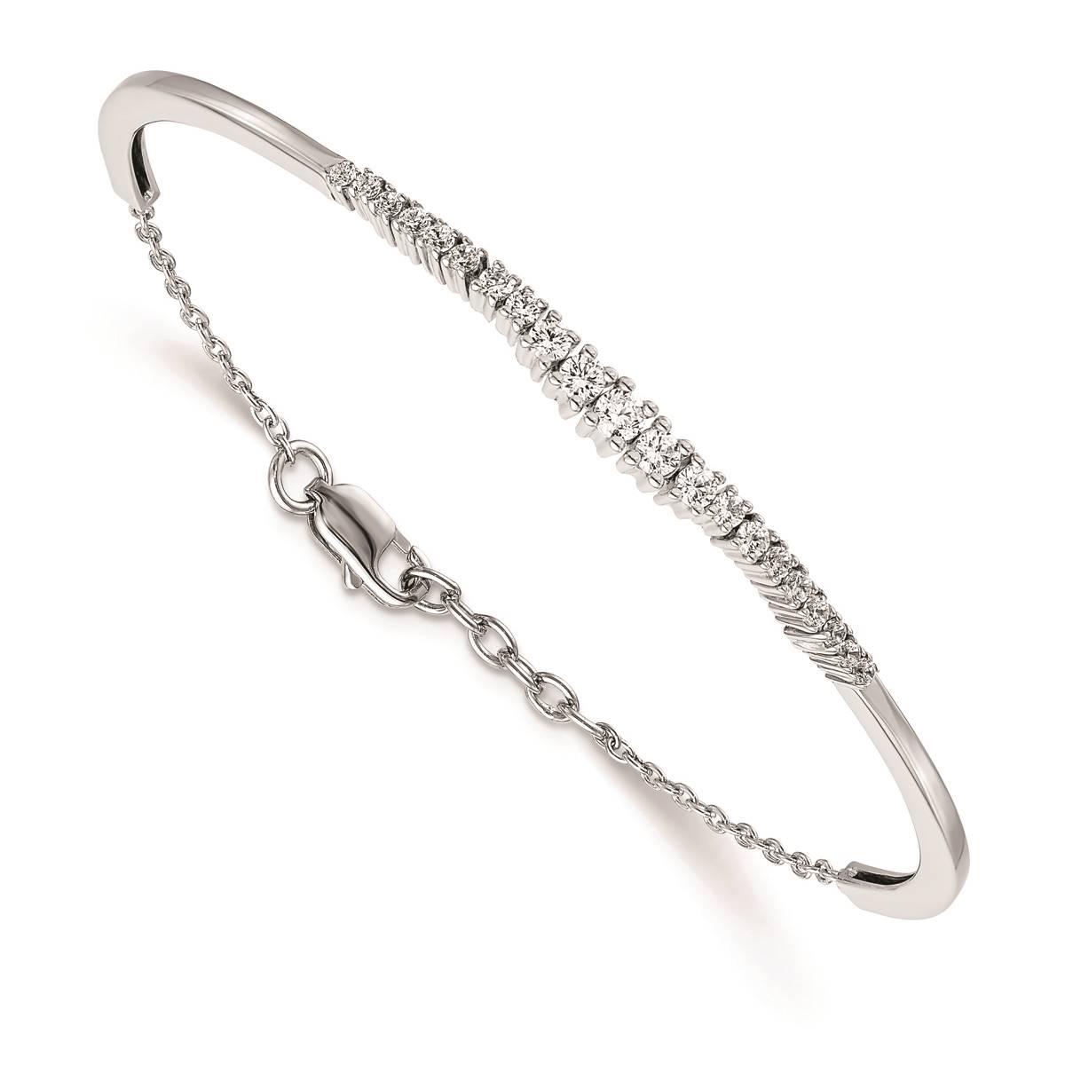 Pure Fire 14kt. White Gold Lab Grown Diamond Graduated...