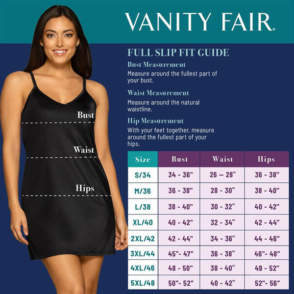 Vanity Fair Women's Lace Trim Full Slip, Style 10103