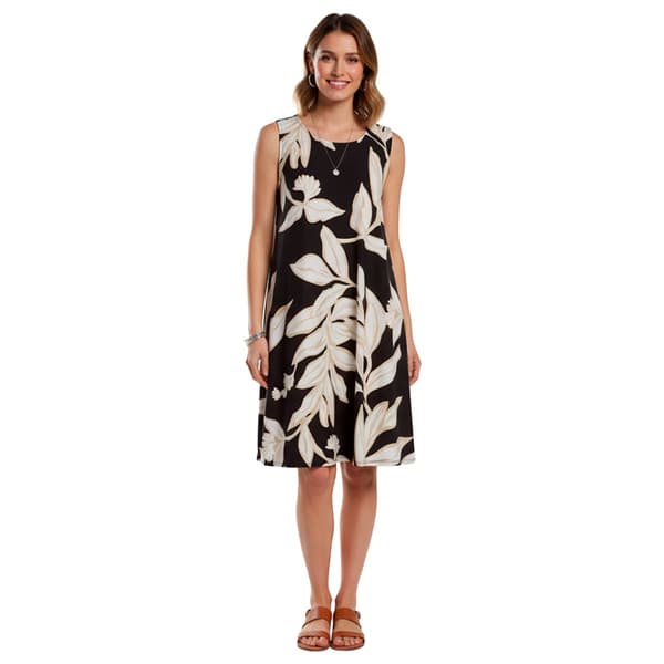 Womens Harlow & Rose Sleeveless Leaf Shift Dress - image 