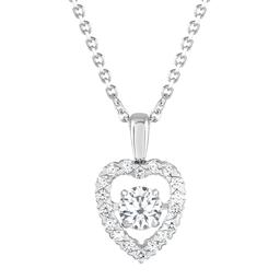 Sterling Silver Lab Grown Diamond Heart Pendant