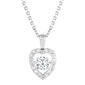 Sterling Silver Lab Grown Diamond Heart Pendant - image 1