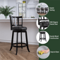 HH2 Home Presque Isle Black Wood Counter Height Swivel Stool - image 10