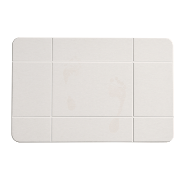 VCNY Home White Carved Grid Diatomite Stone Bath Mat