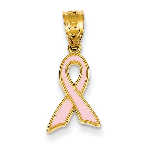 Gold Classics&#40;tm&#41; 14kt. Small Enameled Awareness Ribbon - image 