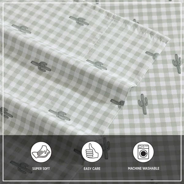 Wrangler Cactus Gingham Sheet Set