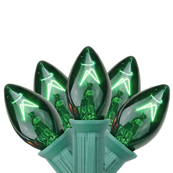 Northlight Seasonal 25 Transparent Green C7 Christmas Lights
