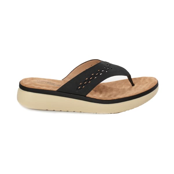 Womens Easy Street Sonny Black Thong Sandals