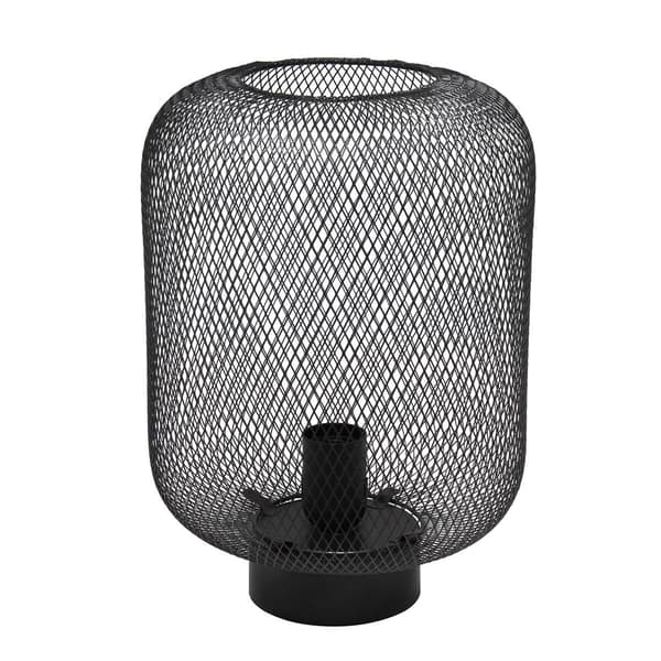 Simple Designs Metal Industrial Table Lamp w/Mesh Shade