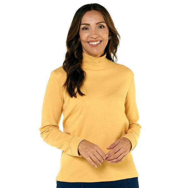 Womens Hasting &amp; Smith Long Sleeve Solid Mock Neck Tee - image 
