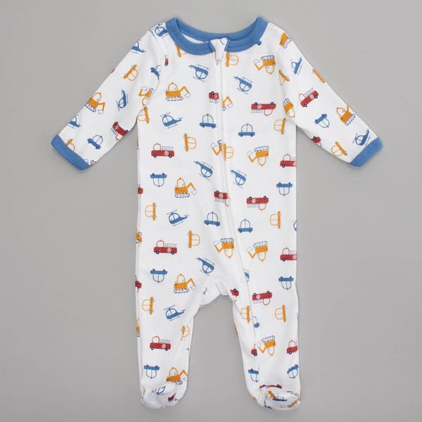 Baby Boy &#40;NB-9M&#41; baby views&#40;R&#41; Vehicles Zip Pajamas - image 
