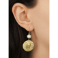 1928 Faux Pearl & Gold-Tone Coin Earring - image 2