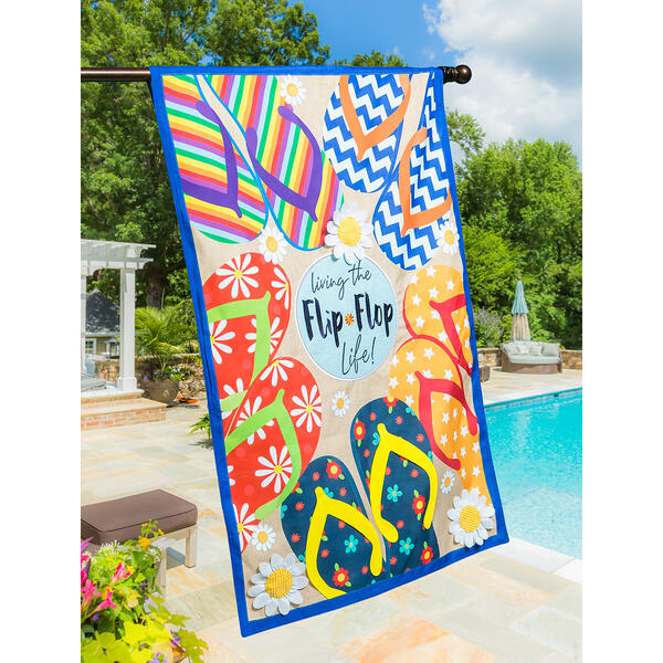 Evergreen Flip Flop Life Garden Flag - image 