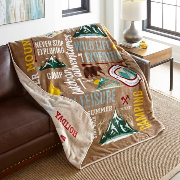 Shavel Home Products Hi Pile Camping Oversized Throw