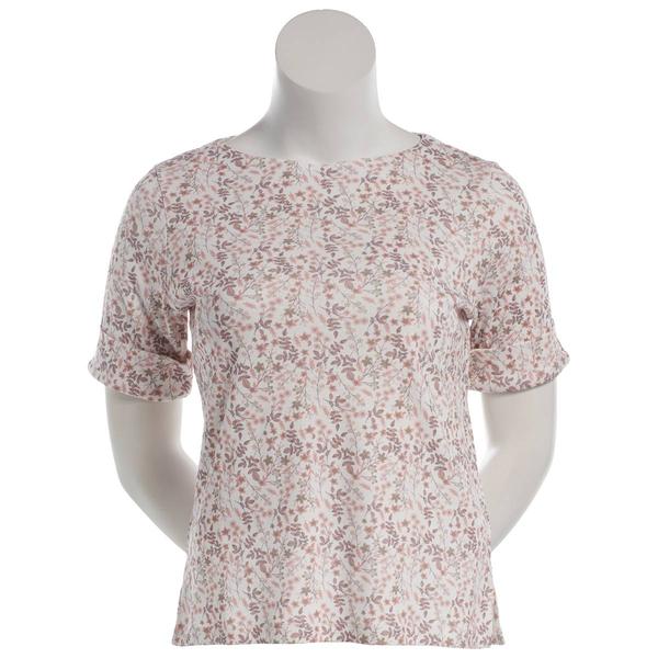 Petite Hasting & Smith Elbow Sleeve Daisy Floral Tee