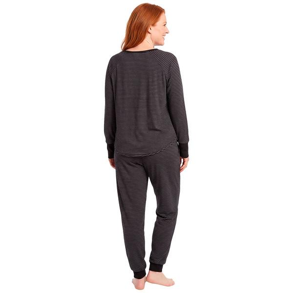 Juniors Pillow Talk Long Sleeve Stripe Joggers Pajama Set