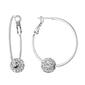 Athra Fine Silver Plated Hoop w/ Crystal Ball Earrings - image 1