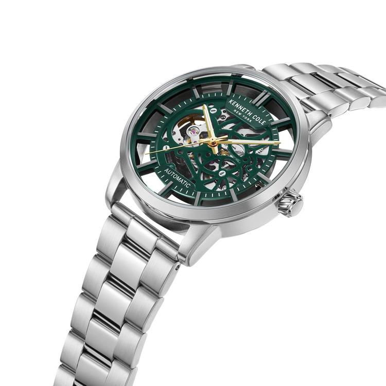 Mens Kenneth Cole® 3-Hand Skeleton Automatic Watch - KCWGL2122505