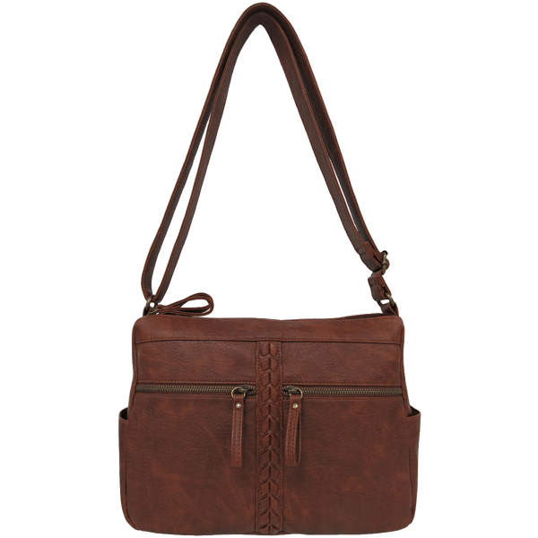 Bueno Antique Wash Braid Side Pocket Hobo $80 - image 