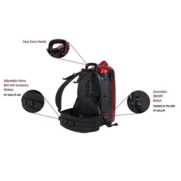 Atrix Jet Red HEPA Backpack Vacuum