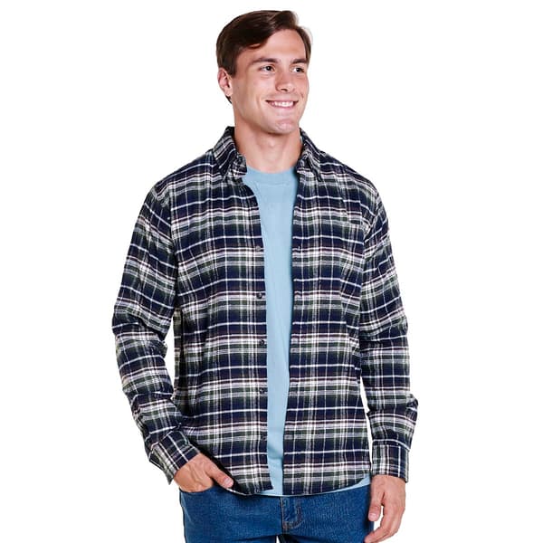 Mens Jackson Hole Flannel Shirt - Navy/Blue/Brown - image 