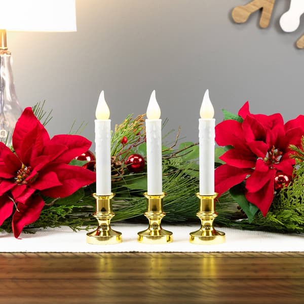 Northlight Seasonal Set of 3 LED Flickering Window Candle Lamps