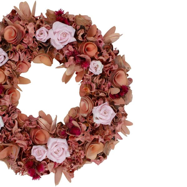 Northlight Seasonal Artificial Roses & Wooden Floral Wreath