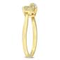 Gold Plated Sterling Silver Green Quartz & Diamond Heart Ring - image 3