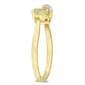 Gold Plated Sterling Silver Green Quartz & Diamond Heart Ring - image 3