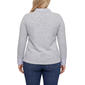 Plus Size NY Collection Long Sleeve Stripe Floral Hacci Sweater - image 2