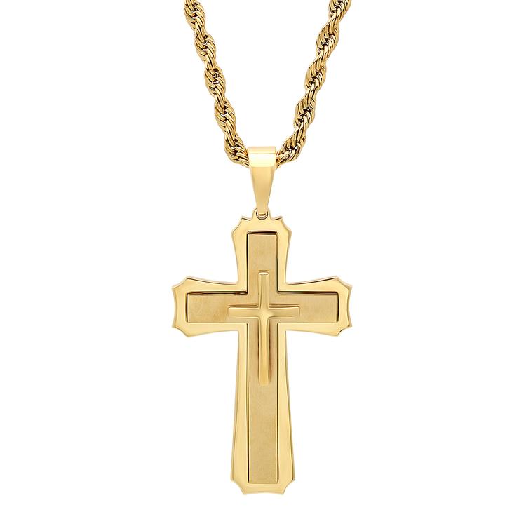 Mens Gentlemen's Classics(tm) Stacked Cross Pendant Necklace