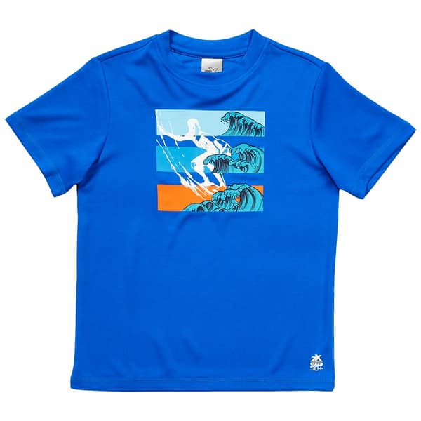 Boys &#40;8-20&#41; ZeroXposur Short Sleeve Rash Guard Swim Shirt - Ocean - image 