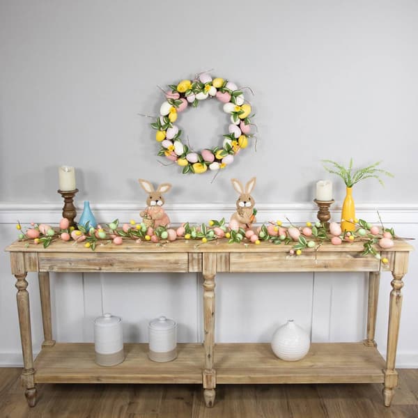Northlight Seasonal Easter Eggs & Flower Buds Artificial Wreath