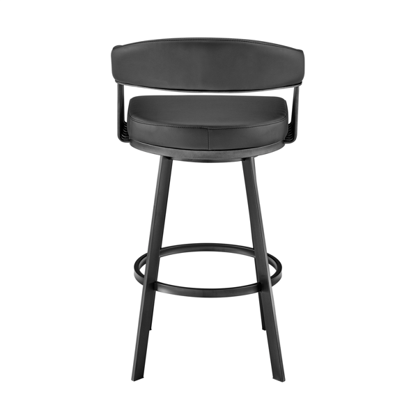 Armen Living Chelsea Faux Leather Bar Height Swivel Bar Stool