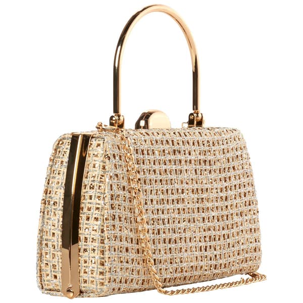 D''Margeaux Sparkle Straw Frame Evening Bag