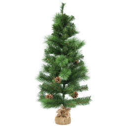 Northlight 39in. Pine & Pine Cones Christmas Tree in Jute Base