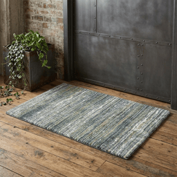 HomeRoots Green & Blue Geometric Distressed Accent Rug