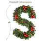 Puleo International 6ft. LED Pinecone & Berries Adorned Garland - image 6