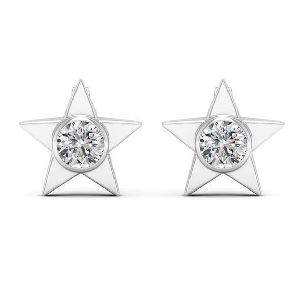 Moluxi&#8482; Sterling Silver 1ctw. Moissanite Star Stud Earrings
