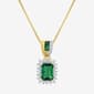 Gemstone Classics(tm) Lab Created Emerald & White Sapphire Pendant - image 1