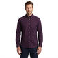 Mens Chaps Long Sleeve Stretch Plaid Button Down - Burgundy - image 1