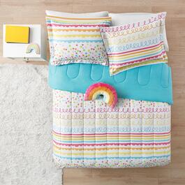 Alex &amp; Bella Color Pop Rainbow Microfiber Comforter Bedding Set